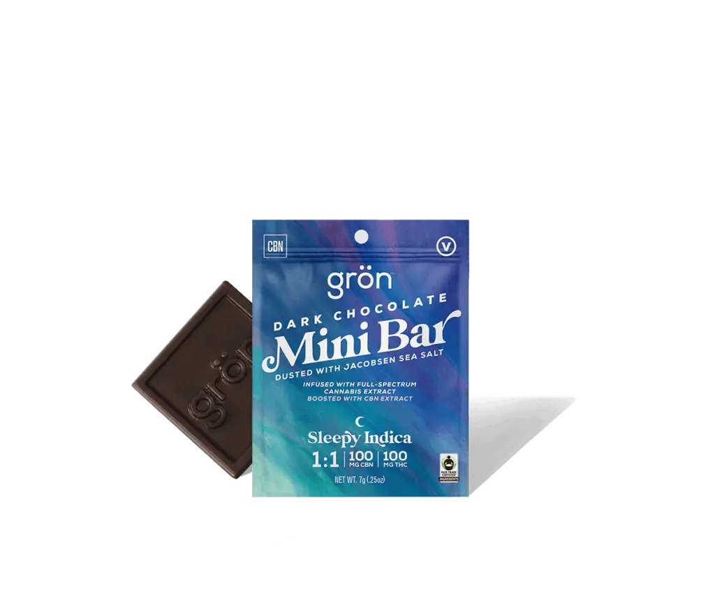 1:1 Dark Chocolate Mini bar- CBN/THC Sleepy Indica 100mg